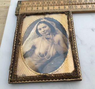 An Antique Photograph Frame With Print Of Nude Lady,  Decorative Antique Frame