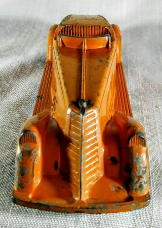 1936 Orange Cadillac Roadster Diecast Metal Masters Co Toy Car Art Deco Antique