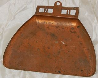 Two Art Deco Vintage Copper Metal Crumbcatcher Ash Dustpan\s