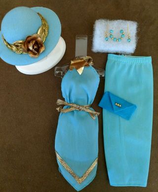 Vintage Barbie Best Buy 2550 Turquoise Tunic & Skirt Set Htf
