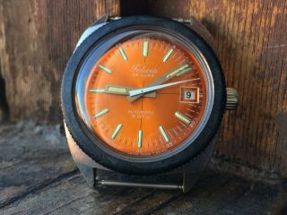 Authentic Vintage Gents Felicia De Luxe Automatic Swiss 2782,  25j Diver Watch