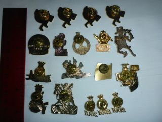 18 Gold Tone Masonic Manson Shriner Pin Lapel Pinback Jester Jeweled Flag 2