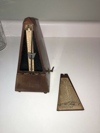 Vintage Maelzel Paquet 1815 - 1846 Metronome Made In France.  Signed.