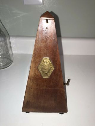 Vintage MAELZEL PAQUET 1815 - 1846 METRONOME Made in France.  Signed. 2