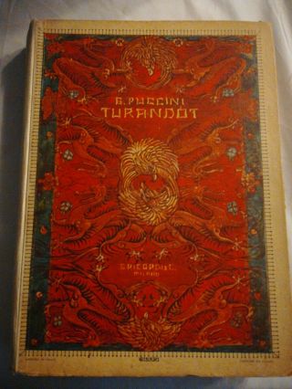 Antique 1926 G Puccini Turandot Opera Book In Italian Printed In Italy