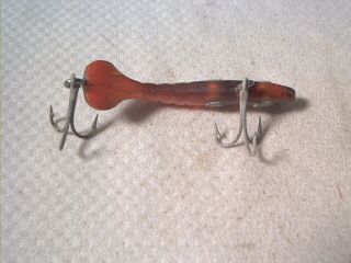 Vintage old plastic fishing lure Unknown Bingo Type Shrimp Amber 2