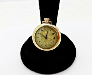 Womens Antique Bulova 14 Gp Of 15j Mechanical Pendant Watch,  Runs