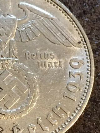 The 1939 - J Silver Eagle Large Germany Ww2 Coin Third Reich German Old Antique Us