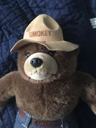 Talking Smokey Bear Plush Doll With Shovel 14 “ Rare Vintage