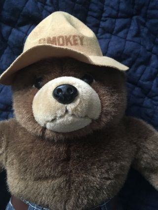 Talking Smokey Bear plush doll with shovel 14 “ Rare Vintage 5