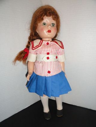Vintage Doll 15 " Unmarked Tlc 1940 - 50 