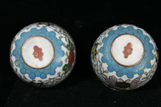 ANTIQUE CHINESE CLOISONNE Champleve TEA CUPS bowls W/ SILVER LINING 3
