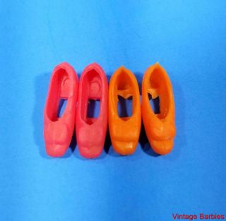 Topper Dawn Doll Orange & Pink Rubber Heels / Shoes Minty Vintage 1970 
