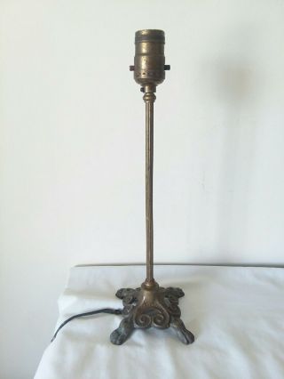 Antique Cast Iron Stick Lamp Claw Foot Base Parts Repair