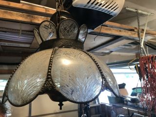 Hanging Tiffany Style Stained Glass Shade Lamp Antique Light Bar Chandelier