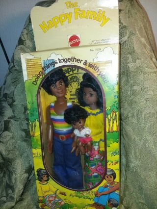 Vintage Mattel African American Sunshine Happy Family Dolls