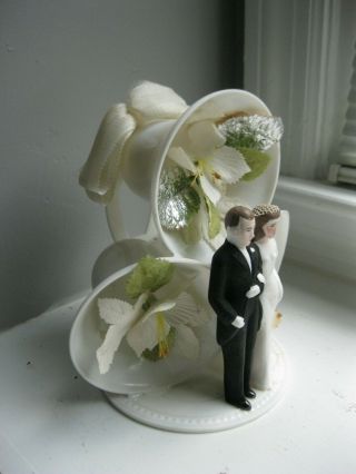 Antique Art Deco 1930s Wedding Cake Topper 7 "