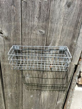 Vintage Galvanized Wire Metal Basket Crate Display Storage Bin Hanging
