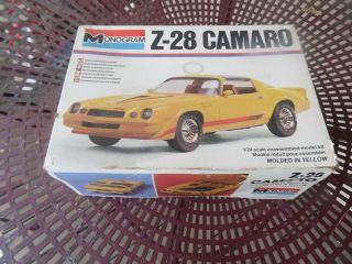 Vintage Monogram Z - 28 Camaro 1/24 Scale Car Plastic Model Kit Started
