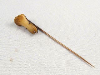 Antique 10k Gold Hat Pin Stick With Tooth
