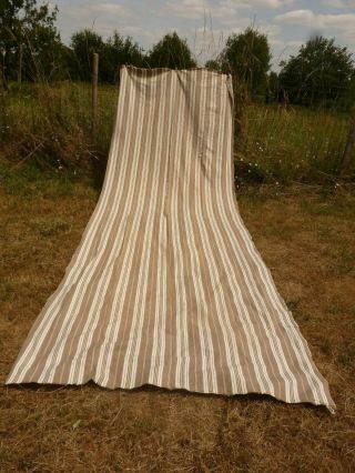 Antique French Mattress Ticking Fabric 4.  1/2 Meters