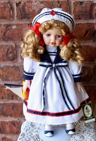 Porcelain Doll Vintage Geppeddo Brand " Cindy Sailor "