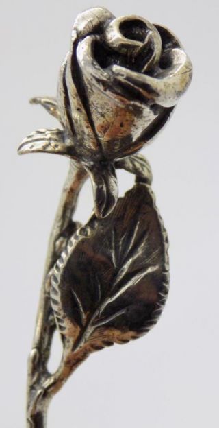 Vintage Solid Silver Italian Made Rose Flower Miniature,  Figurine,  Hallmarked