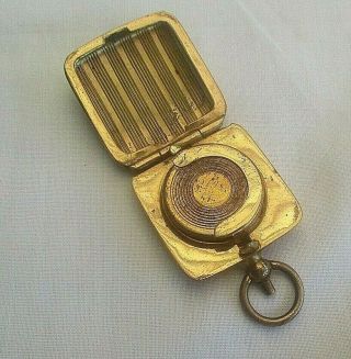Antique Victorian Brass Sovereign Holder.  Spring Loaded / Push Button