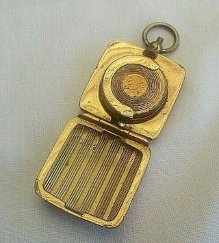 Antique Victorian Brass Sovereign Holder.  Spring Loaded / Push Button 2