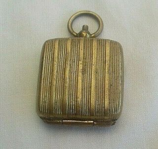 Antique Victorian Brass Sovereign Holder.  Spring Loaded / Push Button 4
