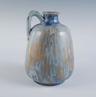 Antique Early 20c Art Nouveau Ashby Guild Blue & Brown Pottery Pitcher