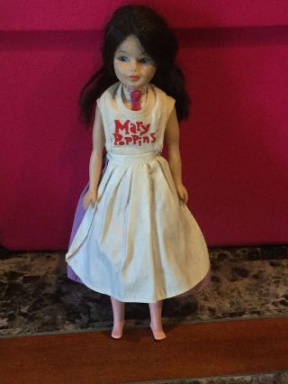 Vintage 1960’s Mary Poppins Doll With Dress 12” Height