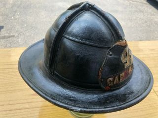 Cairns Brother Leather Fire Helmet War Baby Early Style Fireman 4 Garfield