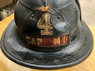 Cairns Brother Leather Fire Helmet War Baby Early Style Fireman 4 Garfield 3