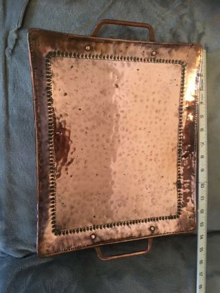 John Pearson Arts & Crafts Hammered Copper Tray C.  1900 Marked J.  P.