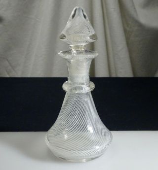 Vintage Italian Latticino Glass Perfume Scent Bottle - 56346