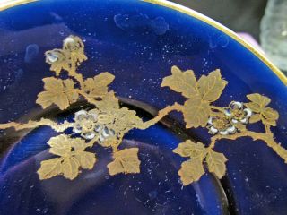 LIMOGES FRANCE tea cup and saucer cobalt blue & gold gilt pattern teacup 3