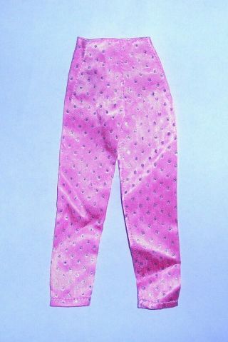 Vintage 1963 Barbie Midge Pak Sparkling Pink Satin Pants With Glitter