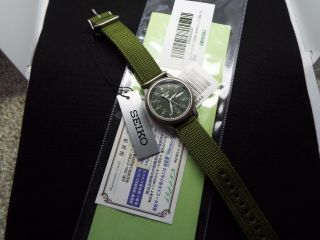 NON VINTAGE SEIKO NON DIGITAL WATCH AUTOMATIC MILITARY GREEN 21 JEWELS NOS 7S26 2