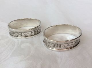 Solid Silver Napkin Rings - Henry Griffiths & Sons,  Birmingham,  1946.