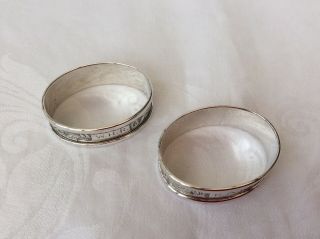SOLID SILVER NAPKIN RINGS - Henry Griffiths & Sons,  Birmingham,  1946. 2