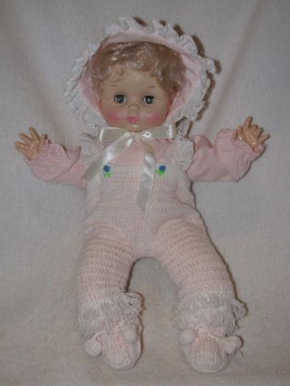 14 " Vintage Effanbee Baby Buttercup Doll Dressed In Knit Outfit