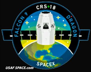 Crs - 18 - Spacex Falcon - 9 Dragon F - 9 Iss Nasa Resupply Mission Patch