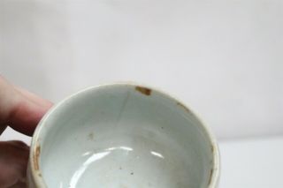 Old Korean White Crazed Dirty Bottom Small Bowl Yi Dynasty Pottery Tea Bowl 71 5