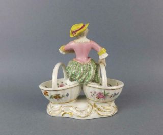 Antique German Meissen Dresden Porcelain Figural Salts circa 19c 6