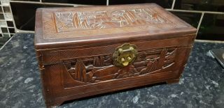 Antique /vintage Carved Wooden Box