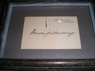 President Warren G Harding Signed White House Card & Florence Harding Signature