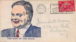 Herbert Hoover,  March 4,  1929 Inauguration Cover,  Hand Colored Cachet