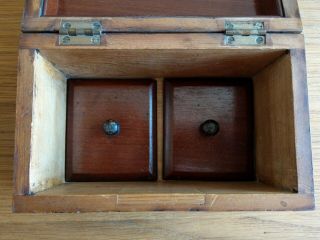 Lovely Old Antique Inlaid Tea Caddy with Marquetry and Mother of Pearl 7