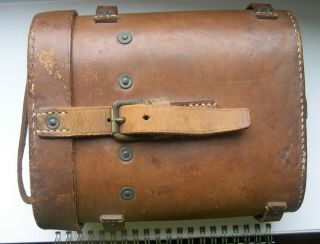 Antique military binoculars in 1917 W.  Swart leather case 3